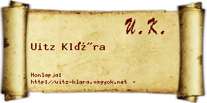 Uitz Klára névjegykártya