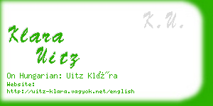 klara uitz business card